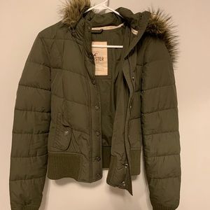 Hollister bomber jacket with removable hood